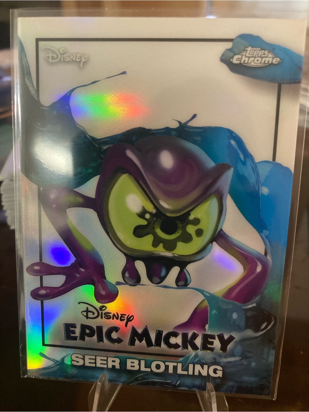 Disney Epic Mickey Seer Blotling Holographic Blue Purple Green Trading Card